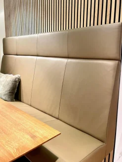 Posa Bänke|Komfort Bankteil Wandhängend Leder Terra Beige Mit Abnehmbarem Kopfteil