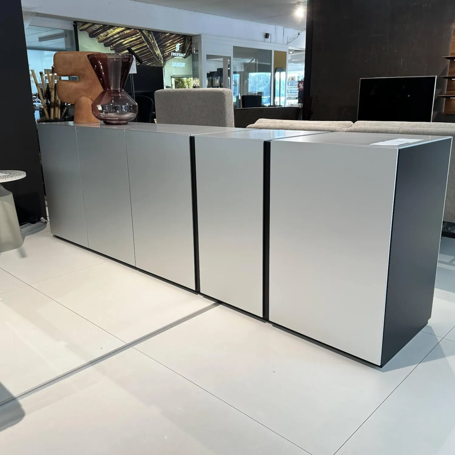 Kettnaker Kommoden & Sideboards|Kommode Alea Fronten Und Abdeckplatte Aluminium Natur Korpus Lack Schwarz Matt