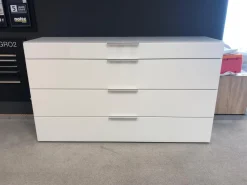 Nolte Kommoden & Sideboards|Kommode Alegro 2 Polarweiß Ausführung Weißglas Alu Matt