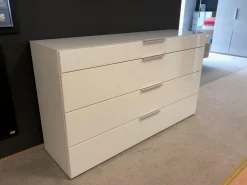 Nolte Kommoden & Sideboards|Kommode Alegro 2 Polarweiß Ausführung Weißglas Alu Matt