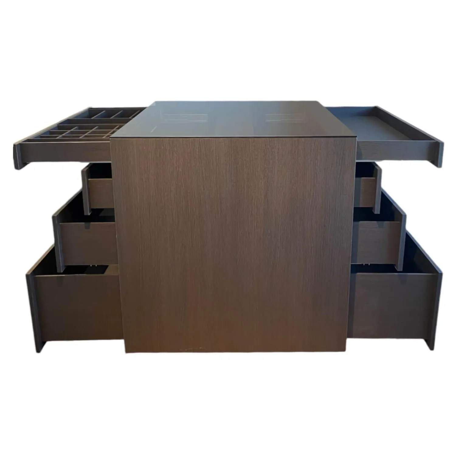 An-Collection Kommoden & Sideboards|Kommode Centric Nussbaum Dunkel Furniert Parsolglas Grau