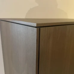 Interlübke Kommoden & Sideboards|Kommode Cube Fine Esche Quarz Korpus Mattlack M81 Bahia Matt Grün Griff Leder Schwarz Mit Keder