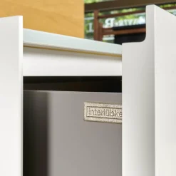 Interlübke Kommoden & Sideboards|Kommode Cube Light Spanplatte Mattlack Schneeweiß Guave Abdeckplatte Glas
