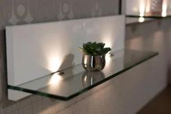 Hülsta Kommoden & Sideboards|Kommode Fena Lack Pure White Weiß Mit Wandboard Glas Und Beleuchtung