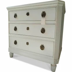 Salda Kommoden & Sideboards|Kommode Massivholz Kirsche Weiss mit 3 Schüben