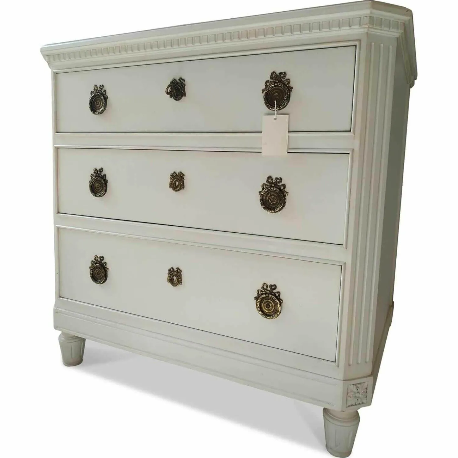 Salda Kommoden & Sideboards|Kommode Massivholz Kirsche Weiss mit 3 Schüben