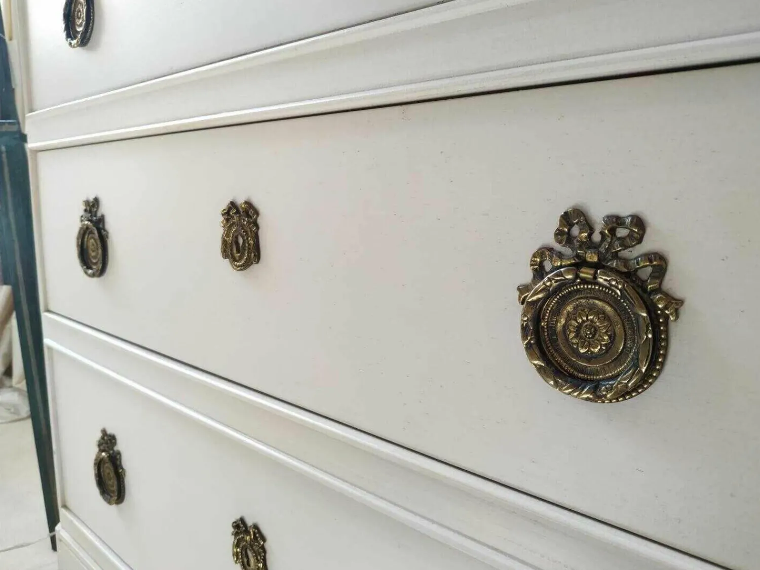 Salda Kommoden & Sideboards|Kommode Massivholz Kirsche Weiss mit 3 Schüben