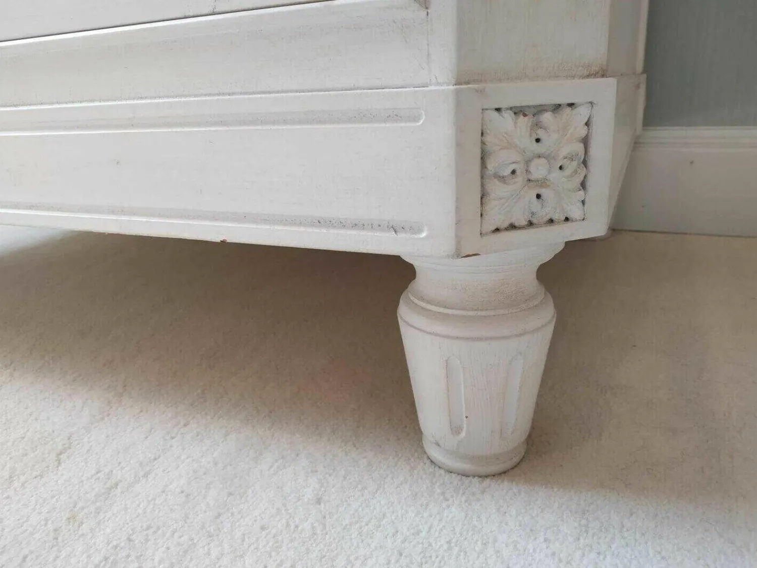 Salda Kommoden & Sideboards|Kommode Massivholz Kirsche Weiss mit 3 Schüben