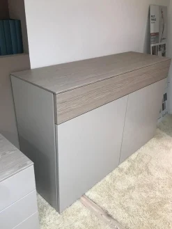 Hülsta Kommoden & Sideboards|Kommode Multi Lack Kaschmir Absetzungen Eiche Kaschmir Push To Open Beschlag