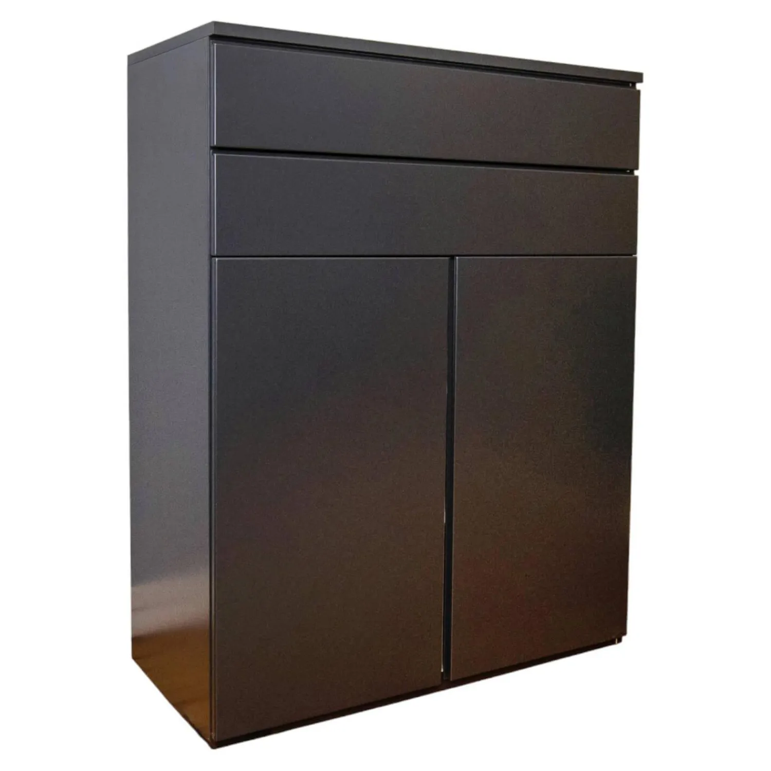 Würmseher Kommoden & Sideboards|Kommode Optima Lack Anthrazit 25 Durchgehende Griffmulde