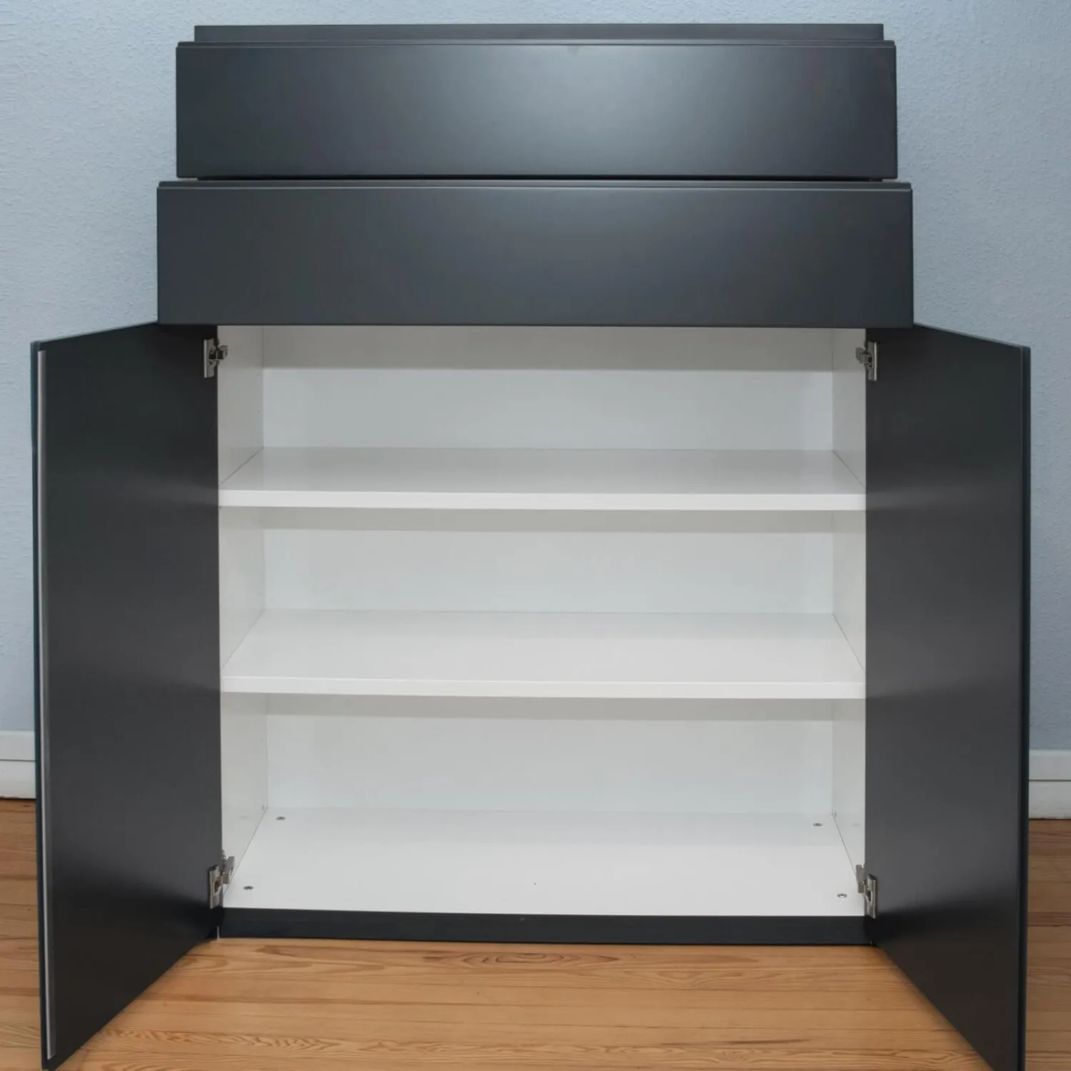 Würmseher Kommoden & Sideboards|Kommode Optima Lack Anthrazit 25 Durchgehende Griffmulde