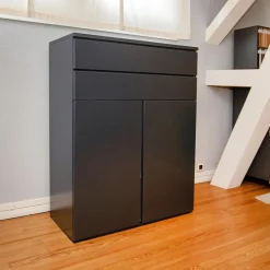 Würmseher Kommoden & Sideboards|Kommode Optima Lack Anthrazit 25 Durchgehende Griffmulde