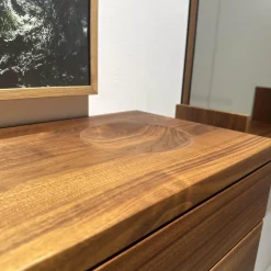 Team 7 Garderoben|Kommode Schuhschrank Cubus Nussbaum Naturöl Mit Wandspiegel Rahmenlos Mit U Bord Ablage