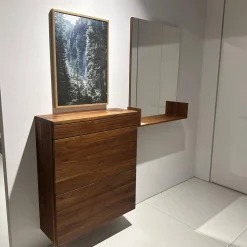 Team 7 Garderoben|Kommode Schuhschrank Cubus Nussbaum Naturöl Mit Wandspiegel Rahmenlos Mit U Bord Ablage