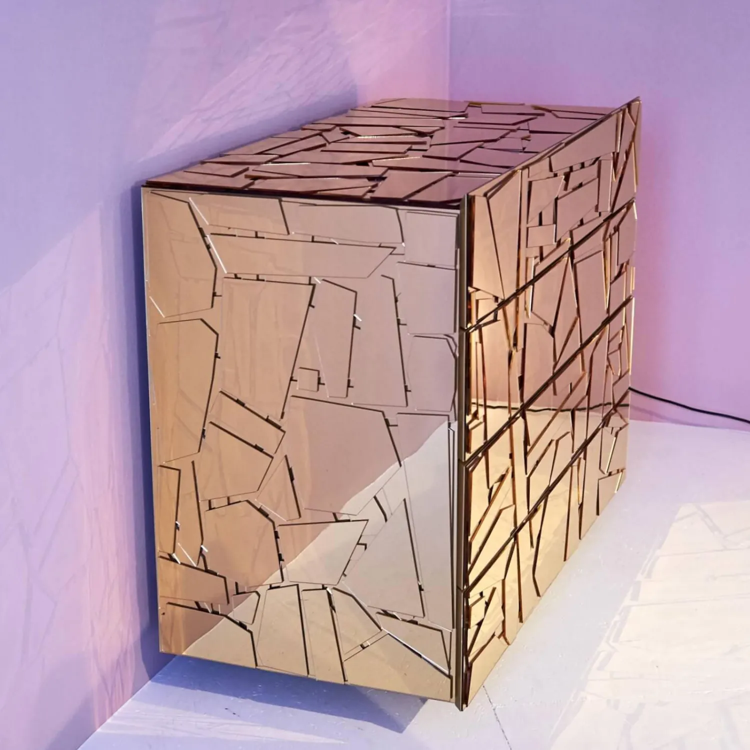 Edra Kommoden & Sideboards|Kommode Scrigno Gold Verspiegeltes Plexiglas