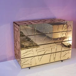 Edra Kommoden & Sideboards|Kommode Scrigno Gold Verspiegeltes Plexiglas
