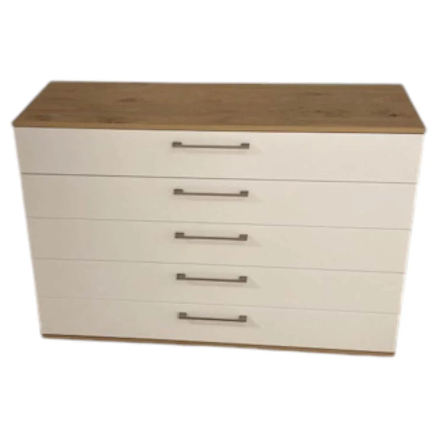 Disselkamp Kommoden & Sideboards|Kommode Studioline Lack Weiß Abdeckplatten Balkeneiche