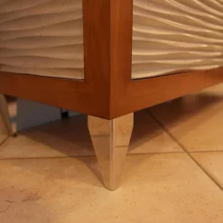 Zephir Kommoden & Sideboards|Kommode Kischbaumholz Massiv Türen Im Edlen Silberglanz Look Grifflos