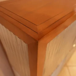 Zephir Kommoden & Sideboards|Kommode Kischbaumholz Massiv Türen Im Edlen Silberglanz Look Grifflos