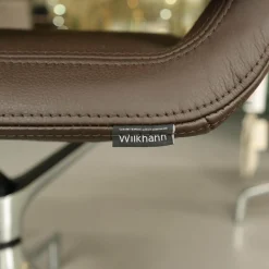 Wilkhahn Bürostühle|Relaxsessel|Konferenzsessel 301/5 Graph Leder 74/16 Dunkelbraun Gestell Verchromt