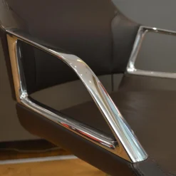 Wilkhahn Bürostühle|Relaxsessel|Konferenzsessel 301/5 Graph Leder 74/16 Dunkelbraun Gestell Verchromt