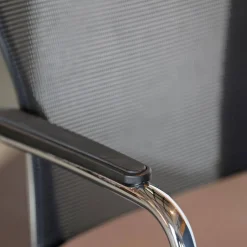 Haworth Einzelstühle|Konferenzsessel Freischwinger Mit Armlehnen Bezug Stoff 31/2000 Silbergrau Verchromt