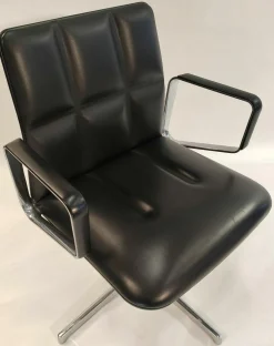 Walter Knoll Bürostühle|Konferenzstuhl Leadchair 2023 Leder Elen 65 1230 Black Gestell Aluminium Hochglanz Poliert