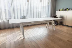 COR Schreibtische & Sekretäre|Konferenztisch Level HPL Beschichtet Weiß Fuß Lack Schneeweiß Elektrisch Verstellbar