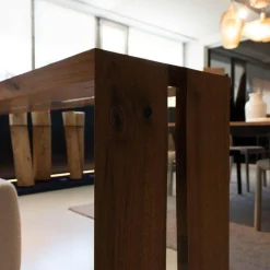 Riva1920 Konsolen|Konsole Frame Resin Nussbaum Mit Knoten Spalten Mit Transparentem Kunstharz Gefüllt