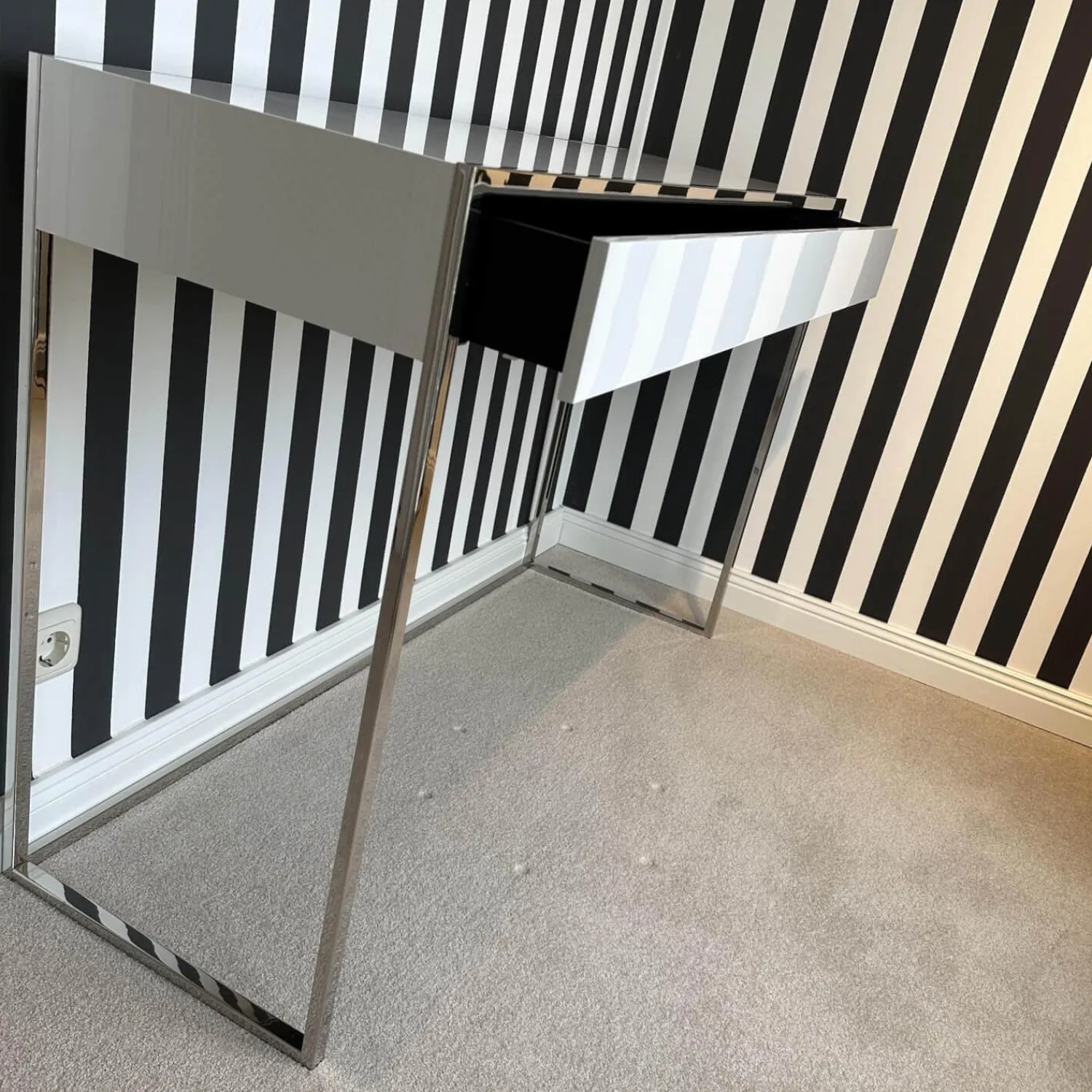 YOMEI Konsolen|Konsole Smart Oberfläche Pantex 63 Weiß Edelstahl Poliert