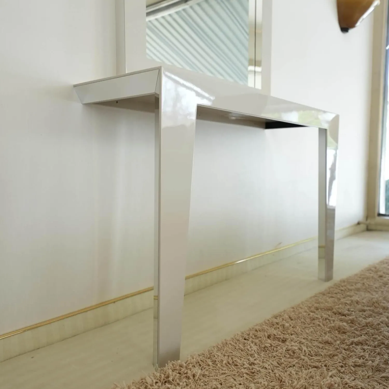 Christine Kröncke Konsolen|Konsole Tatu Lack Hochglanz Creme mit Spiegel