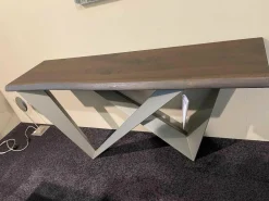 Cattelan Italia Konsolen|Konsole Westin Top RB Verbrannte Eiche Gestell GFM11 Titan Gaufriert