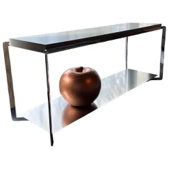 Molteni & C Konsolen|Konsolentisch Portfolio Lack Matt Ton Grau Korpus Chrom