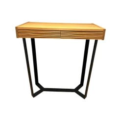 Lambert Konsolen|Konsoltisch Dexter Platte Eiche Natur Geölt Gestell Eisenprofil Schwarzanthrazit Geschweißt