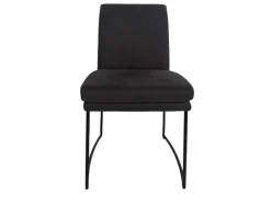 K+W Einzelstühle|Kufenstuhl Stoff Anthrazit Gestell Kufen Edles Schwarz Matt
