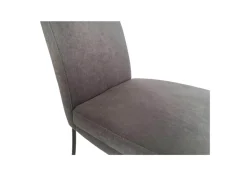 K+W Einzelstühle|Kufenstuhl Stoff Anthrazit Gestell Kufen Edles Schwarz Matt