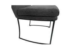 K+W Einzelstühle|Kufenstuhl Stoff Anthrazit Gestell Kufen Edles Schwarz Matt