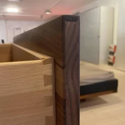 Team 7 Kommoden & Sideboards|Ladenkommode Riletto Naturöl Nussbaum Lederseiten L1 Schwarz