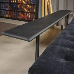 IP Design Daybeds & Recamieren|Liege Campus De Luxe Stoff City Velvet Schwarz Rücken Und Applikationen Leder Galaxy Schwarz Mit Rückenkissen