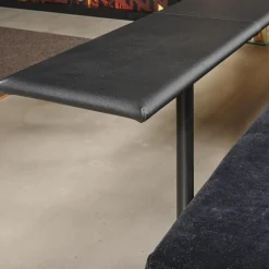 IP Design Daybeds & Recamieren|Liege Campus De Luxe Stoff City Velvet Schwarz Rücken Und Applikationen Leder Galaxy Schwarz Mit Rückenkissen