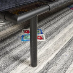 IP Design Daybeds & Recamieren|Liege Campus De Luxe Stoff City Velvet Schwarz Rücken Und Applikationen Leder Galaxy Schwarz Mit Rückenkissen