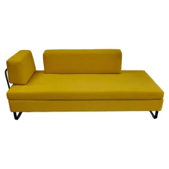 Swiss Plus Schlafsofas|Liege Singolo Stoff Faro Gelb Fuß Schwarz Mit Bettkasten