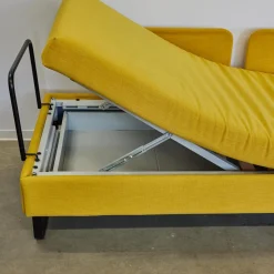 Swiss Plus Schlafsofas|Liege Singolo Stoff Faro Gelb Fuß Schwarz Mit Bettkasten