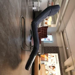 W. Schillig Loungesessel|Liege Wang 3 Textilbezug Dunkelblau Freischwingergestell Metall Mit Verstellbarer Liegefläche