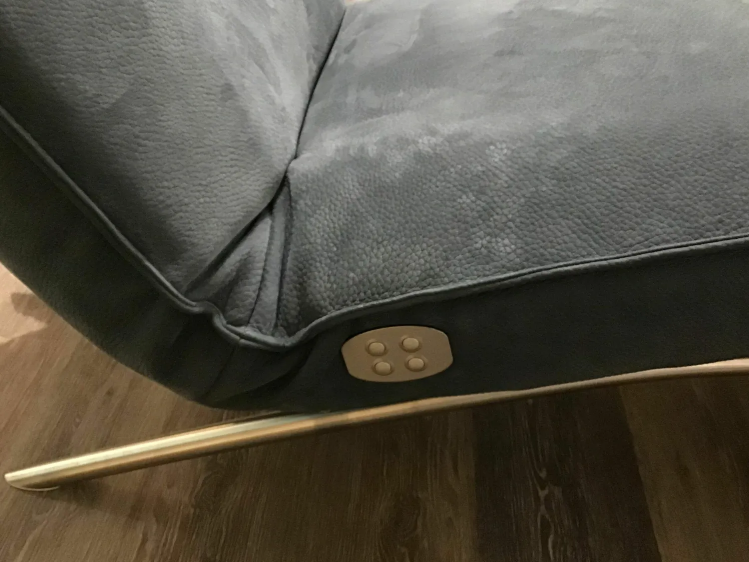 Koinor Relaxsessel|Liegesessel Jonas P4 Leder D Denver Whale Blau Gestell Edelstahl Mit Akku