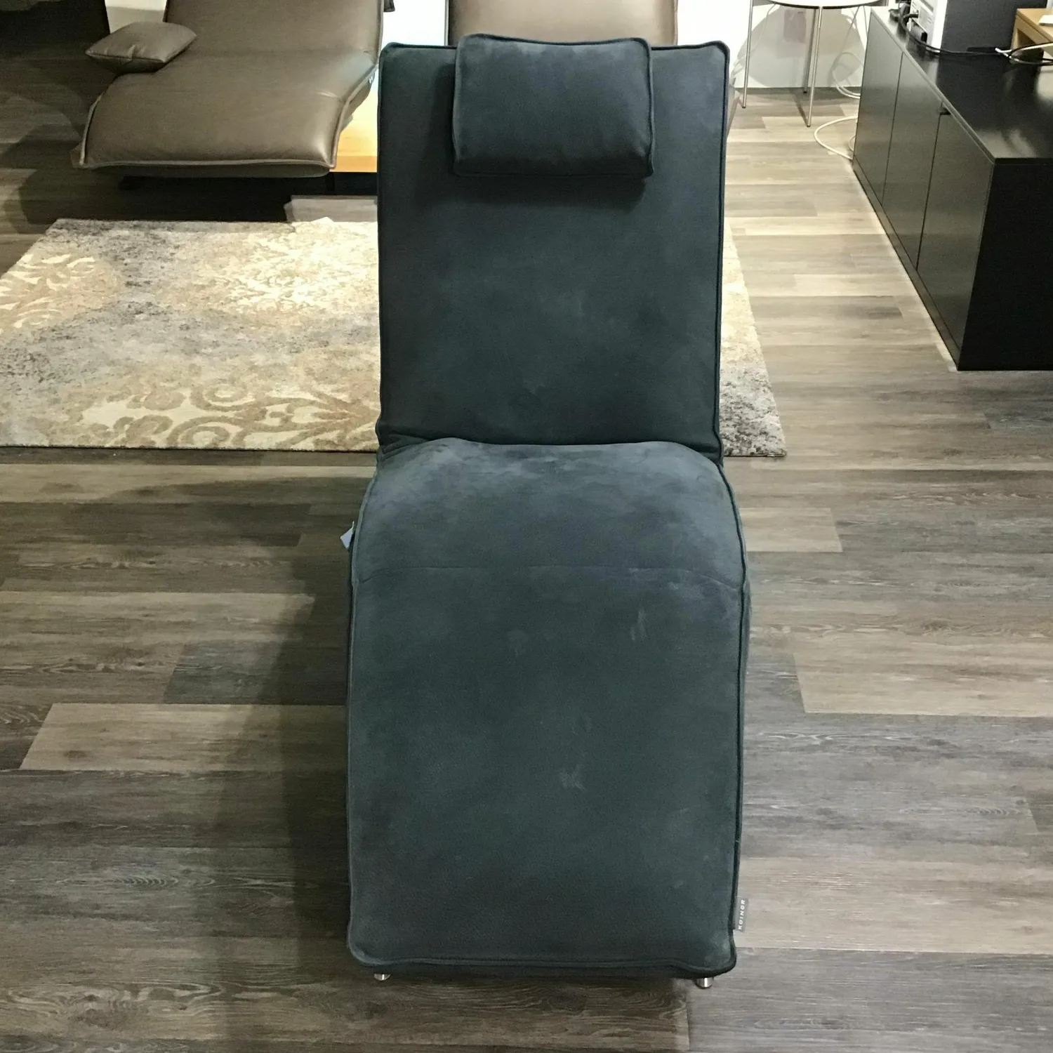 Koinor Relaxsessel|Liegesessel Jonas P4 Leder D Denver Whale Blau Gestell Edelstahl Mit Akku