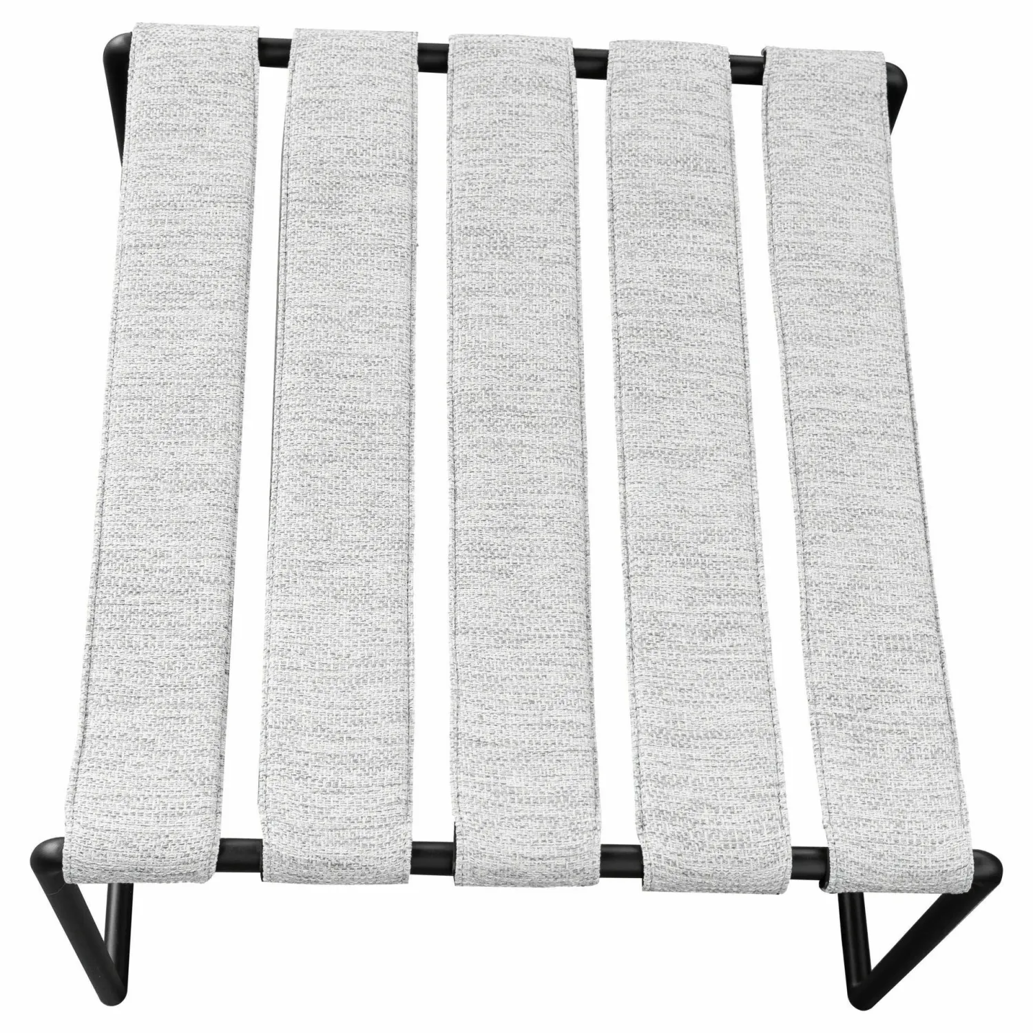 Royal Botania Gartenliegen|Liegestuhl Strappy Textile Natural Silver Dot Silber Gestell Edelstahl Anthrazit Beschichtet Inklusive Hocker