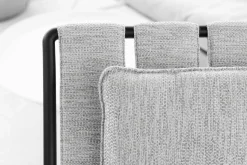 Royal Botania Gartenliegen|Liegestuhl Strappy Textile Natural Silver Dot Silber Gestell Edelstahl Anthrazit Beschichtet Inklusive Hocker