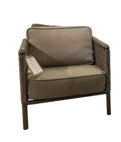 Cane Line Loungesessel|Lounge Sessel Encore Soft Rope Dark Grey Kissen Farbe Lava Grey