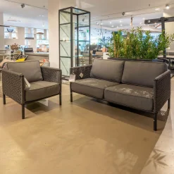 Cane Line Loungesessel|Lounge Sessel Encore Soft Rope Dark Grey Kissen Farbe Lava Grey